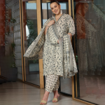 Plus Size Floral Printed Pure Cotton Straight Kurta & Salwar & Dupatta